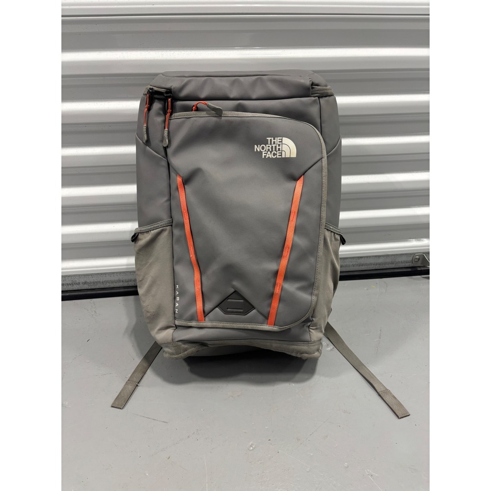 The North Face Kaban Backpack Grey Orange Laptop Commuter Bag FlexVent NF0A2ZEU